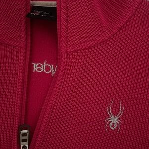 Women’s Spyder full zip jacket size Large. Pink